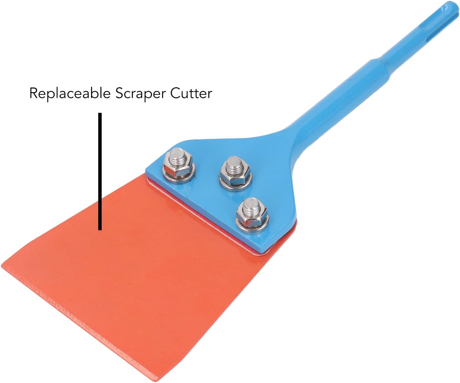 4 Inch Thinset Scraper with 65 Manganese Steel Blade for Adhesive and Tile Removal Compatible with 2 Notch Hammer Drills