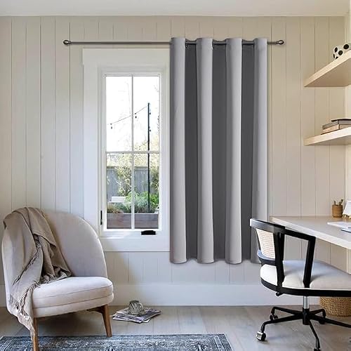ChrisDowa Blackout Curtains Door Curtain for Doorway 36" Short Closet Drape