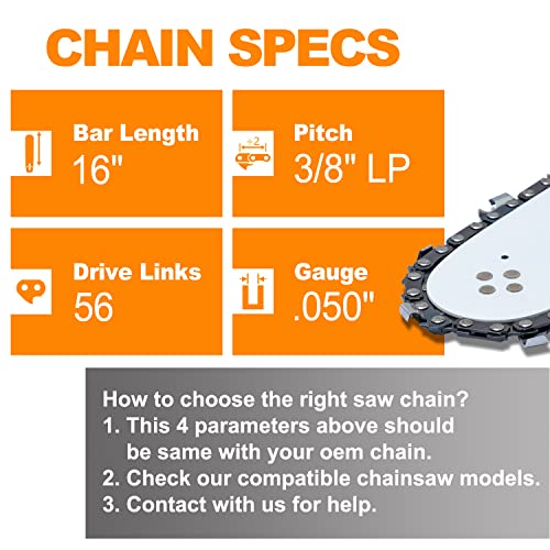 image for SUNGATOR 16-Inch Chainsaw Chain SG-S56, 3/8