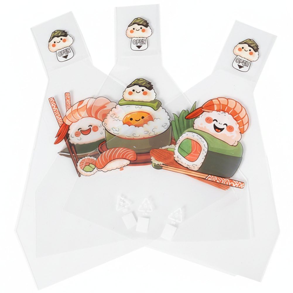 Baokuan 100 Pack Rice Ball Wrapper Triangle Rice Balls Bags Japanese Easy Tear Onigiri Baggies Onigiri Maker Accessory for Japanese Food Bento Box Lunch Picnic
