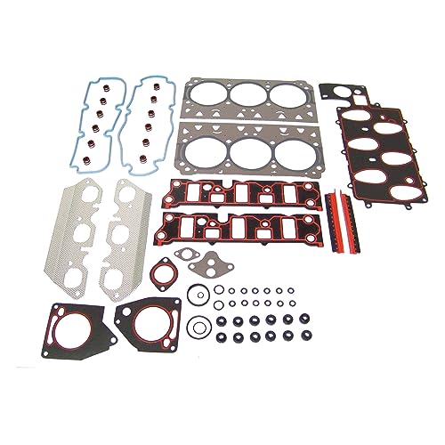 Image of DNJ HGB3186 Engine Cylinder Head Gasket Set with Head Bolt Kit, Complete Repair Set for 1997-2002 Chevrolet Pontiac Camaro Firebird 3.8L V6 12V OHV 3800cc