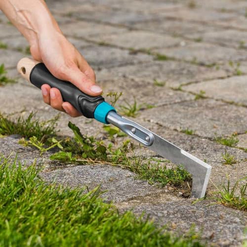 Gardena EcoLine skrobak do fug: Do dokładnego czyszczenia fug, nadaje się do kostki brukowej, krawędzi ścian i fug między płytkami, dwustronny nóż ze stali nierdzewnej (17704-20)