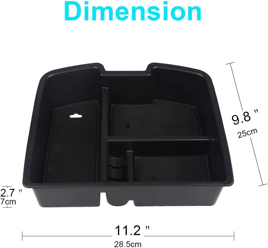 Center Console Organizer Replacement for 2007-2014 GM Chevy Tahoe Avalanche Suburban 1500 2500 Silverado 1500 2500HD GMC Sierra 1500 2500 HD Yukon XL Storage Insert Tray with A Cleaner Brush