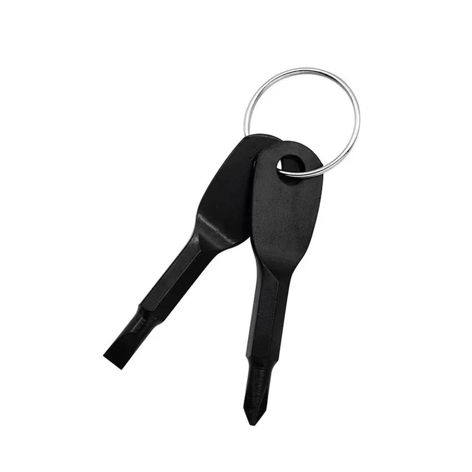 Yanyaxm Black 2Pcs Mini Screwdriver With Keychain Portable Pocket Hand Tool Edc Multifunction Phillips Screwdrivers Repair Install Keyring