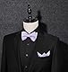 HISDERN Fliege Herren Lavendel Fliegen mit Einstecktuch Set zum Selbstbinden Einfarbige Schleife Smoking Fliege und Taschentuch für Hochzeit
