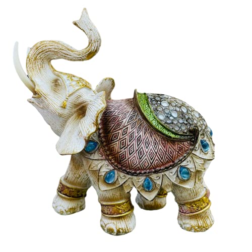 Image of AUGEN Polyresin Elephant Idol Statue Showpiece for Home Decor Decoration and Gifting (1 Piece,7145B2)-A