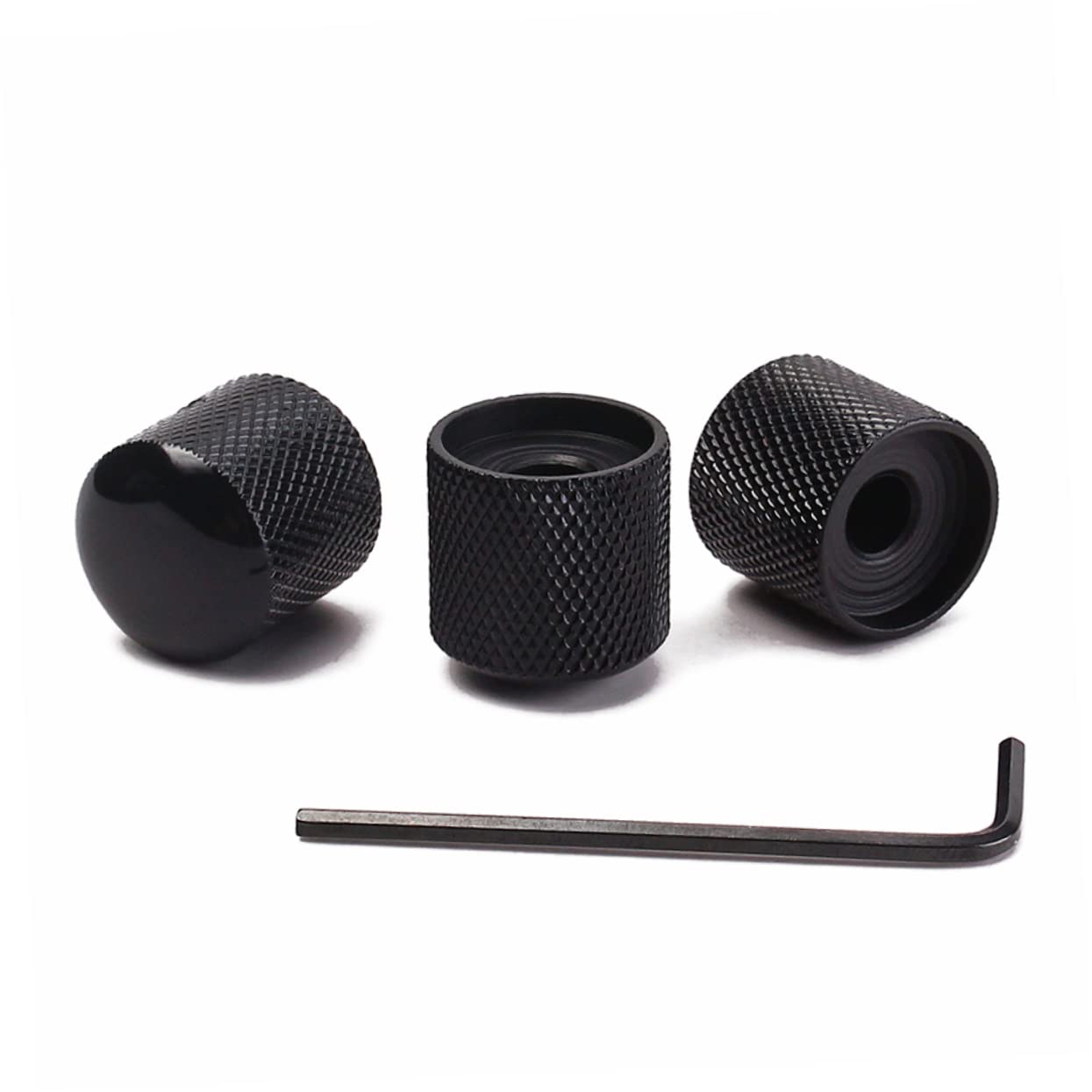 BESTonZON Replacement Black Guitar Knobs Volume Tone Control 3pcs Fits Guitar Bass Gd107