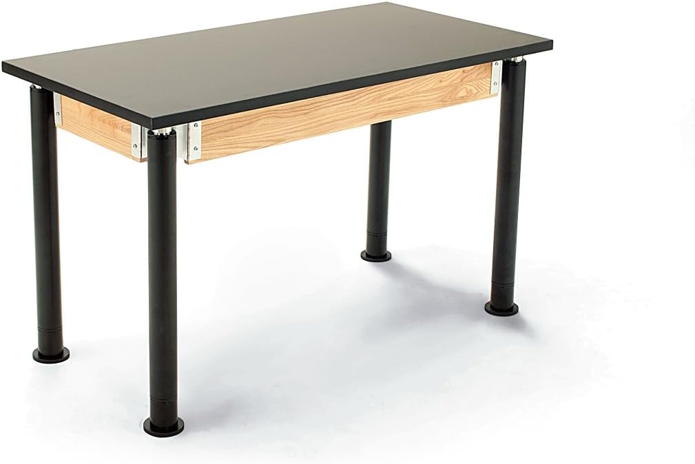 NPS Height Adjustable Science Lab Table, 24" x 48", Chemical Resistant Top
