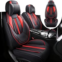 Car Seat Covers Fit for Chevy Camaro 2000-2024, Premium Leather Seat Covers 2-Seats Luxury, Waterproof Car Seat Covers, Soft and Breathable Automotive Seat Covers for CarsBlack-Red