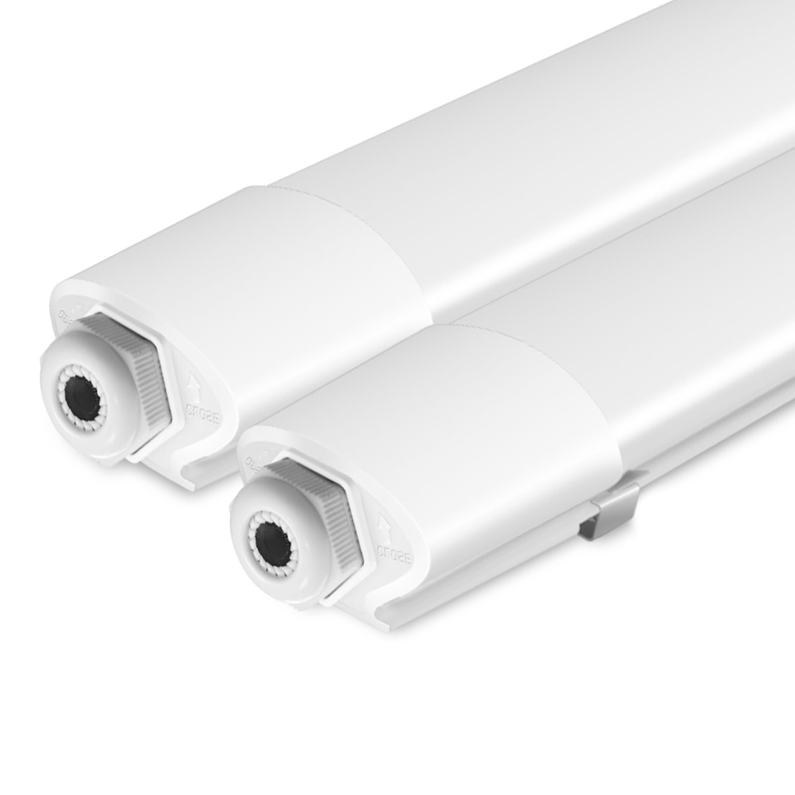 Peasur 2 Stück Feuchtraumleuchte LED 60CM, 3000K/4000K/6500K LED Deckenleuchte Röhre 18W 1980LM Leiste Flach, IP65 Wasserfest Lampe Lichtleiste für Werkstattlampe Kellerlampe Leuchtstoffröhre