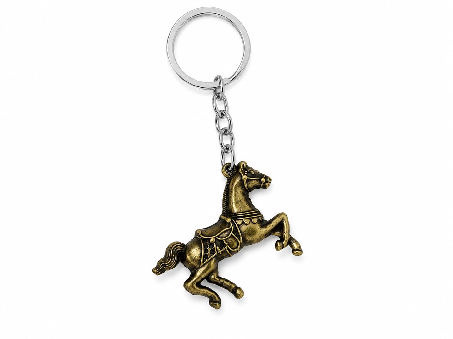 Premium Brass Horse Keychain for Car, Bike & House Keys – Traditional Gift for Men & Women-picture-31