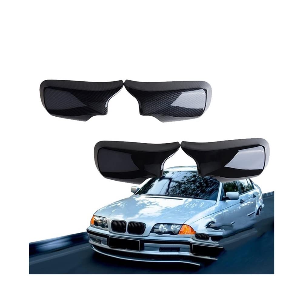 Paire De Coques Pour Rétroviseurs Noir Brillant - Pour BMW Série 3 E46 & Série 5 E39 (1998-2005) - ABS - Neuf En Boîte