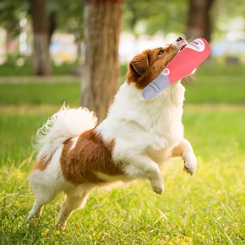 Zimoer Hundespielzeug Quietschend Plüsch, Quietschspielzeug Hund, Gefüllte Sektflasche 22 cm, Quietschendes Spielzeug für Welpen, Kleine und Mittlere Hunde, Haustiere