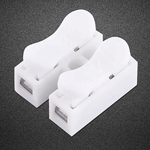 Oumefar 100Pcs Wire Connectors, 10A 220V 2 Pin Block Cable Connector Quick Disconnect Compact Splicing Kit For Led Strip Light Wire Connecting, Wire And Cable Connector White Terminal Block #TOP6