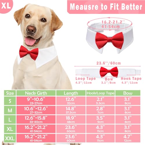 Image of Dog Bowtie, KOOLMOX Dog Bow Tie Handcrafted Adjustable Formal Pet Red Bowtie Collar Neck Bow for Dogs Medium to Large Boy Tuxedo Collar Pet Wedding Birthday Gift