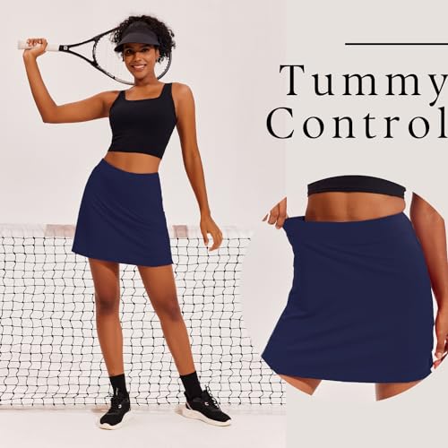 Image of Ekouaer 16 inch Golf Skorts for Woman with Inner Pockets Silicone Grippers Tennis Skirt Quick Dry Athletic Pickleball Skort