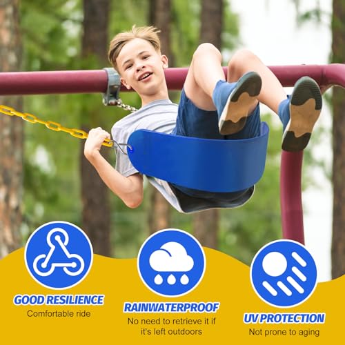 Image of Swings Set - 2-Pack Suitable for Kids and Adults, Comes with Hooks & Chains, Perfect for Backyard
