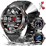 Military Smart Watch for Men with LED Flashlight 500mAh Big Battery Tactical Smart Watch 1.53” Big Screen Rugged Smartwatch 3ATM Waterproof Fitness Tracker with Health Monitor for iPhone Android