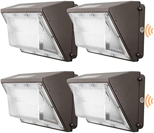 LED Wall Pack Light Include Photocell Dusk-to-Dawn Waterproof 60w,120Vac 5000K Daylight Outdoor 4pk