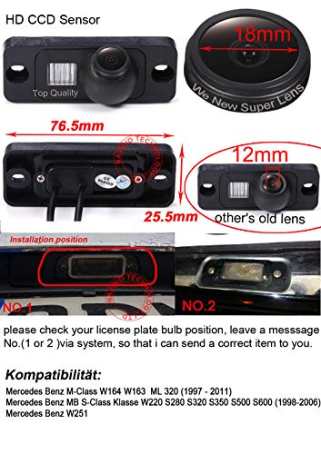 Image of Waterproof Vehicle Car Rear View Backup Camera, car Reversing Camera for Mercedes Benz M-Class W164 W163 ML 320 Mercedes Benz MB S-Class Klasse W220 S280 S320 S350 S500 Mercedes Benz W251