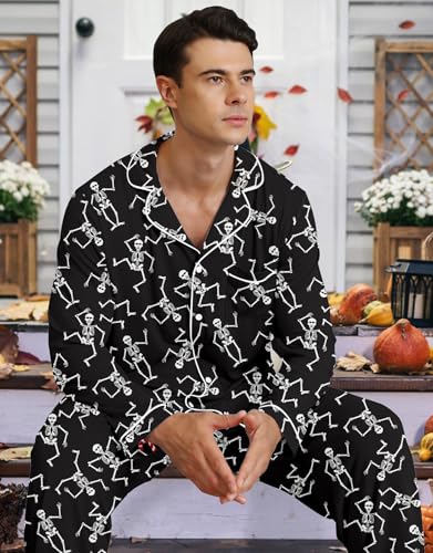 Image of RAISEVERN Couple Christmas Matching Pajamas Long Sleeve Pjs Set Sleepwear
