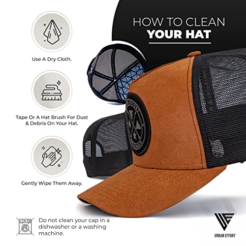 Urban Effort Trucker Hats For Men & Women Adjustable Baseball Mesh Hat - Comfortable Mens Cap For Closure, Hunting & Hiking Brown #TOP2