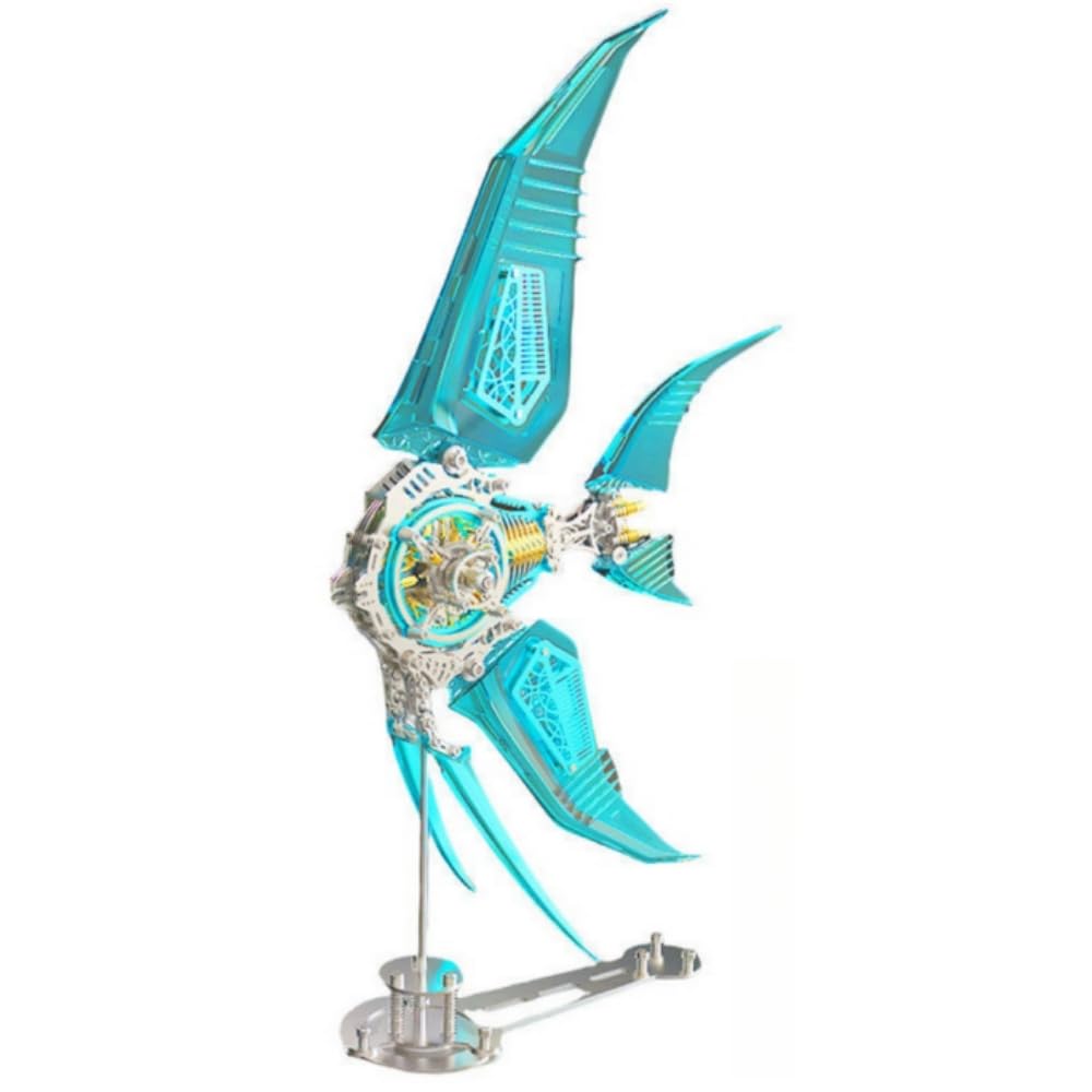 Generico Puzzle 3D in Metallo Modello Pesce Pinne Assemblaggio Fai da Te Puzzle Steampunk 529 Pezzi Puzzle 3D Adulti Standard Edition - Blue