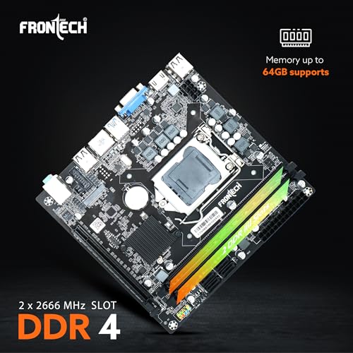 FRONTECH H110 Chipset Motherboard i3/i5/i7 LGA1151 Celeron/Pentium Support, DDR4, Realtek Audio, Micro-ATX Form Factor | 6+4 USB Ports | PCIe 16x |... - Image 4