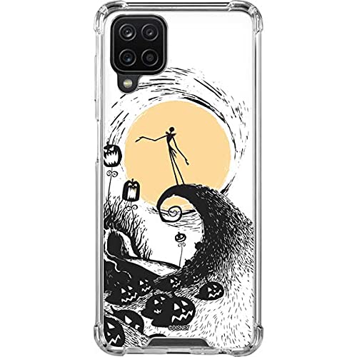 Skinit Clear Phone Case Compatible with Galaxy A12 - Officially Licensed Disney The Nightmare Before Christmas Jack on Spiral Hill Art Design