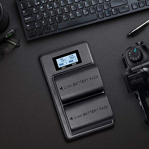 Batería de reemplazo LP-E6 con cargador rápido de batería dual para Canon EOS 60D y 5DS 5