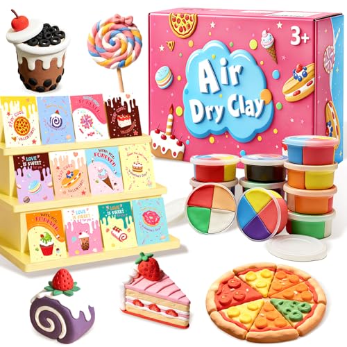 CAMIRUS Air Dry Clay Kit 12PCS DIY Modeling Magic Clay Toys for Kids Valentine Easter Party Favors Classroom School Prize Rewards Gifts Exchange