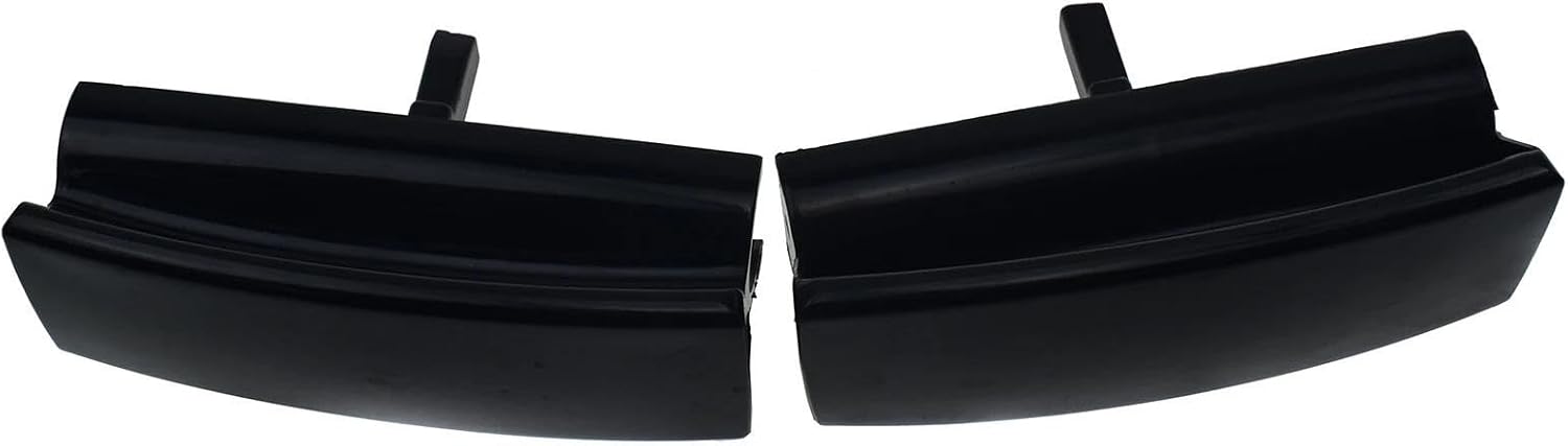 Pair of black rear sliding door handles, side view