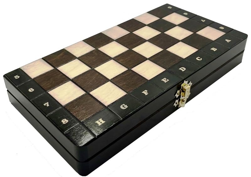 Gra w Szachy – Szachy Magnetyczne Czerń – składana szachownica | 27 x 27 cm | z drewna i 32 figurki szachowe – Chess Set