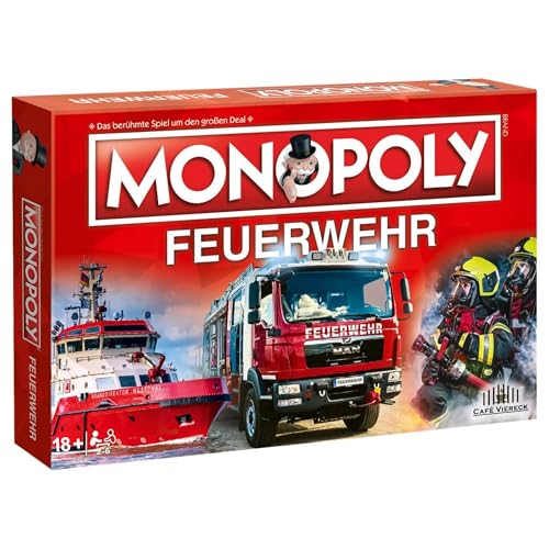 Café Viereck Monopoly Feuerwehr - das Gesellschaftsspiel für jeden Feuerwehrmann Familienspiel für Kinder & Erwachsene
