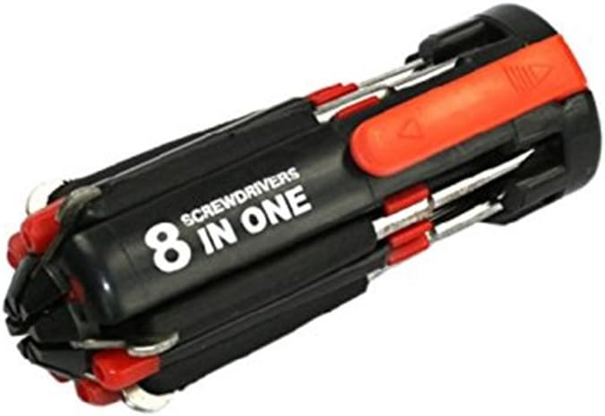 8-in-1 Multi Portable Screwdriver with LED Torch - Bright LED Flashlight/Portable General Screwdriver/Home Repair Tool Kit/Car Tool Kit/Hand Tools