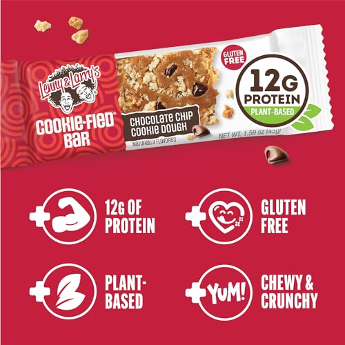 Lenny & Larry's Cookie-Fied Protein Bar Cookie Dough 12g 9 Pack | Vegan Protein Bar with 12g Plant Protein, 5g Fiber, Non-GMO Ingredients & Chocolate Chip Cookie Dough Flavor - image 3