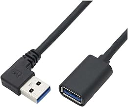 USB 3.0 L Shape Left & Right 90° Directional Conversion Cable Type A Male to Type A Female Ultra High Speed 5Gbps Data Transfer Sync Lead USB 3.0 Extension Cable Left L(0.5m)