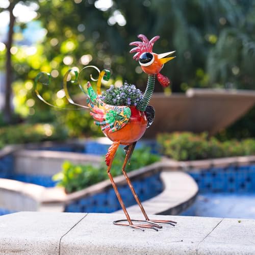 Ahorra 40% en maceta decorativa de gallo de metal para jardín