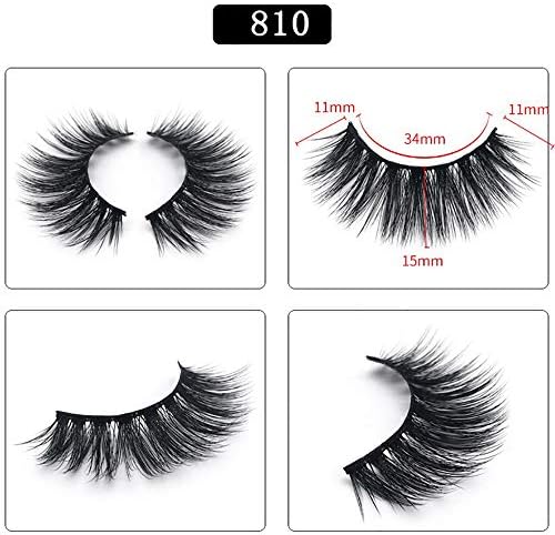 5 Pairs 3D False Eyelashes, Faux Mink Fake Eyelashes Handmade Thick Nature Fluffy Long Lashes Reusable for Makeup