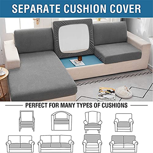 Stretch Sofa Zitkussen Hoezen, Duurzaam Jacquard Spandex Bank Kussenhoezen, Antislip Seat Kussen Protector Voor Sofa… - Afbeelding 6