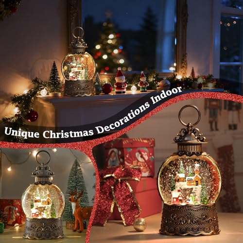 Globo de nieve de Navidad ideal para regalar a niños con música e iglesia interior 5