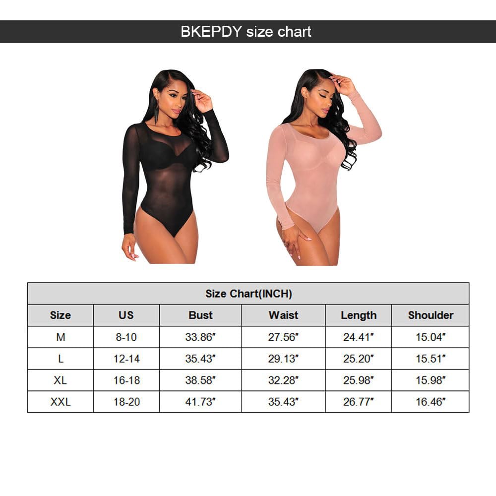 Body Femme Manches Longues String Bodysuit Haute Élasticité Maille Transparente Bodysuit Sexy Col Rond Top Chic Jumpsuit Club Party Bodycon