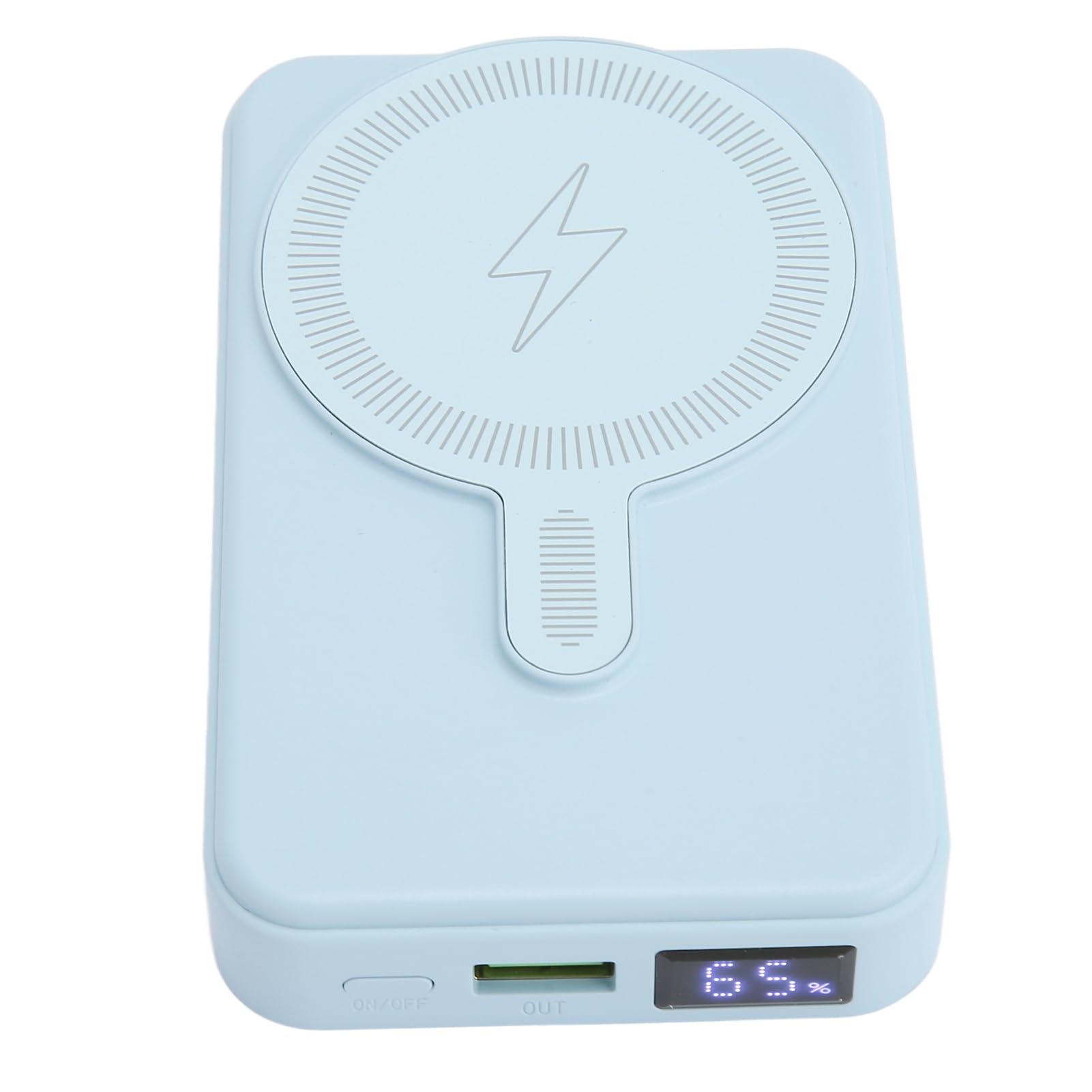 Banco de Energía Magnético de 10000mAh para 14 13 12 Series, Pantalla LED con Imán Fuerte, Cargador Portátil Inalámbrico, Soporte Plegable de Carga Rápida de 15W, Excelente Seguridad (Blue)