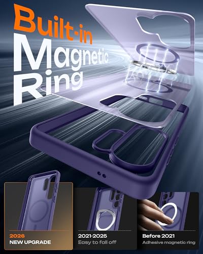 Image of TOCOL for Samsung Galaxy S26 Ultra Case, Compatible with Magsafe, Built-in Magnets, Drop Protection, Slim Translucent Matte for S26 Ultra Phone Case 6.9 inch (Midnight Purple)