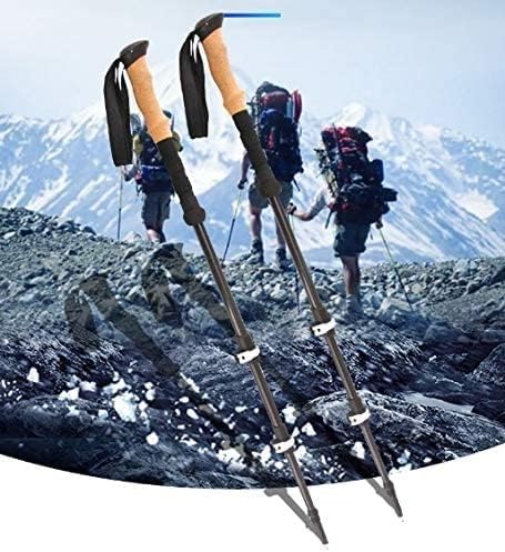 Trekking Poles Foldable Hiking Pole Bag Aluminum Alloy Walking Pole Fast Adjustable Locking System and Light Pole Suitable for Hiking and Camping Easy to Carry.