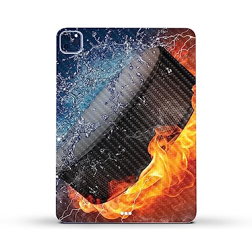 Image of MightySkins Carbon Fiber Skin Compatible with Apple iPad Pro 11 inch M2 4th Gen (2022) Full Wrap Kit - Hockey Fire | Protective, Durable Textured Carbon Fiber Finish | Easy to Apply | Made in The USA