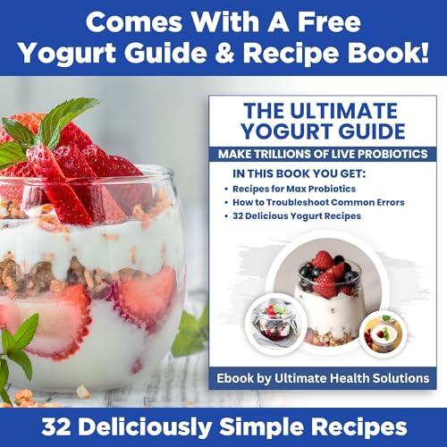 Image of Ultimate Probiotic Yogurt Maker - Make Billions of Live Probiotics with Adjustable Temperature and Time Control - Get Better Gut Health - - Perfect Kitchen Gift