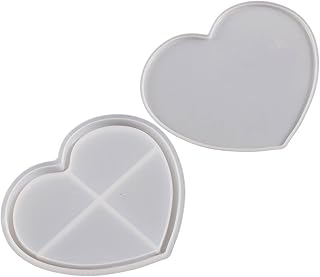 Quicksand Molds, Resin Shaker Molds Square Heart Round-Star Coaster Silicone Mold Cup Mat, 14.00 * 12.00 * 2.00CM