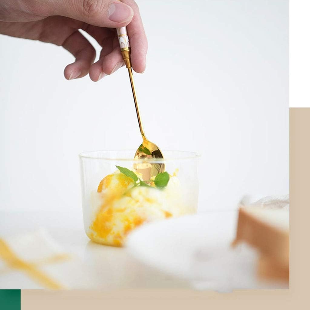 Spoon Table Spoons Stainless Steel Cake Ice Cream Dessert Spoon Household Cereal Breakfast Spoon Ice Tea Coffee Milk Mixing Spoon Watermelon Spoon for Home, Kitchen Or Restaurant