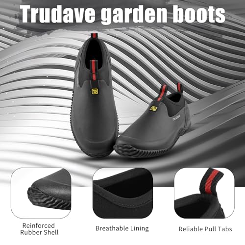 Garden Shoes for Men & Women, Waterproof Rubber Shoes with 4.5mm Neoprene, Womens Rain Boots for Gardening,Size 6-132